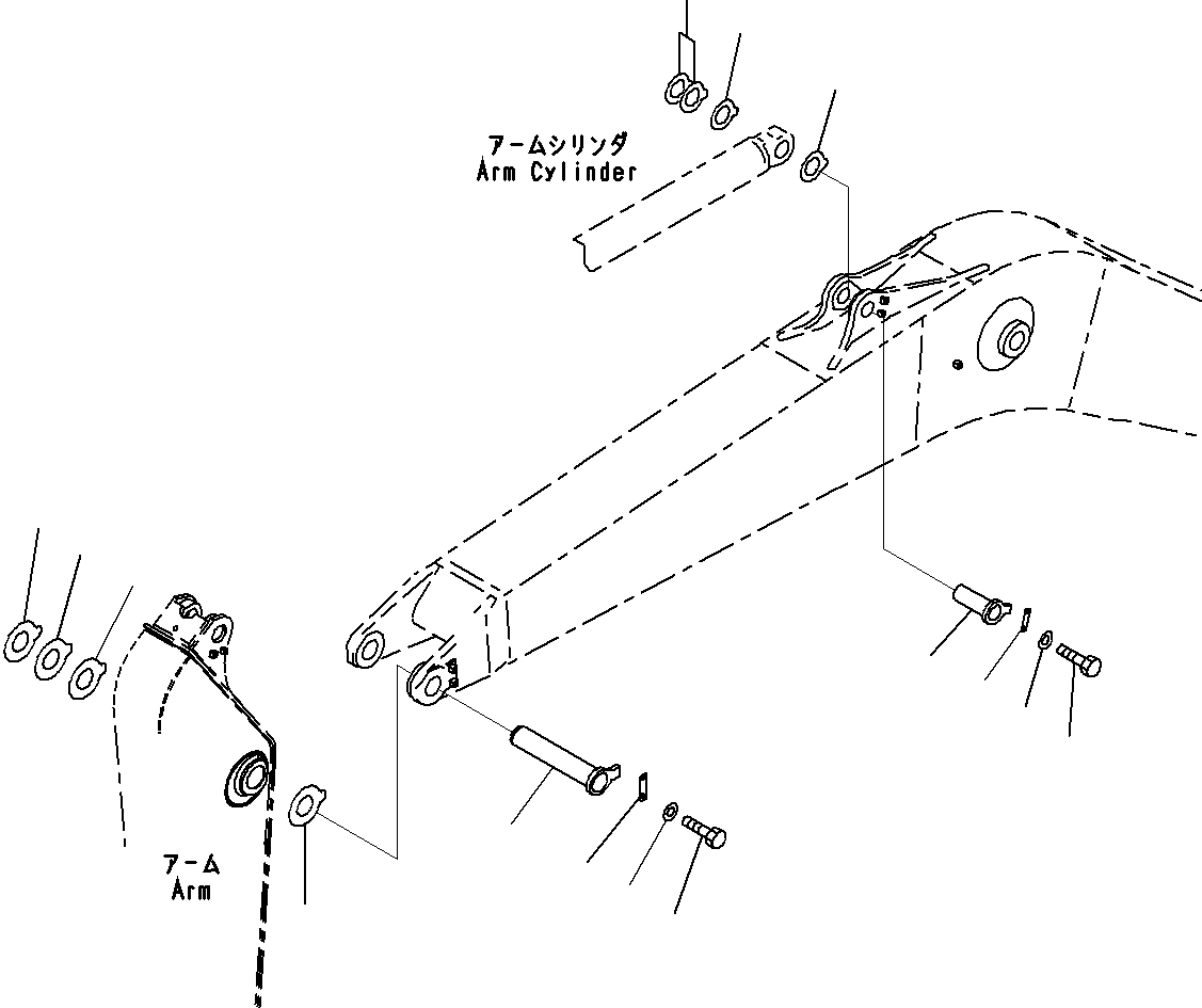 Komatsu parts book diagram for PC290-8K S/N 10001-UP ( Standard Machine ): BOOM, STRENGTHENED, FOR MACHINE WITH 1-ADDITIONAL ACTUATOR (2/6)(#20001-)