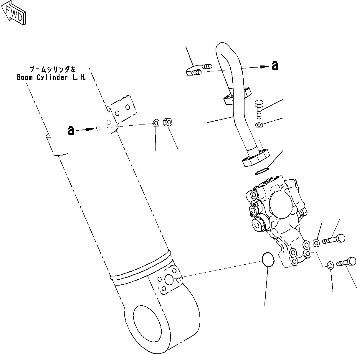 Komatsu parts book diagram for PC290-8K S/N 10001-UP ( Standard Machine ): BOOM CYLINDER (3/6)(#20001-)