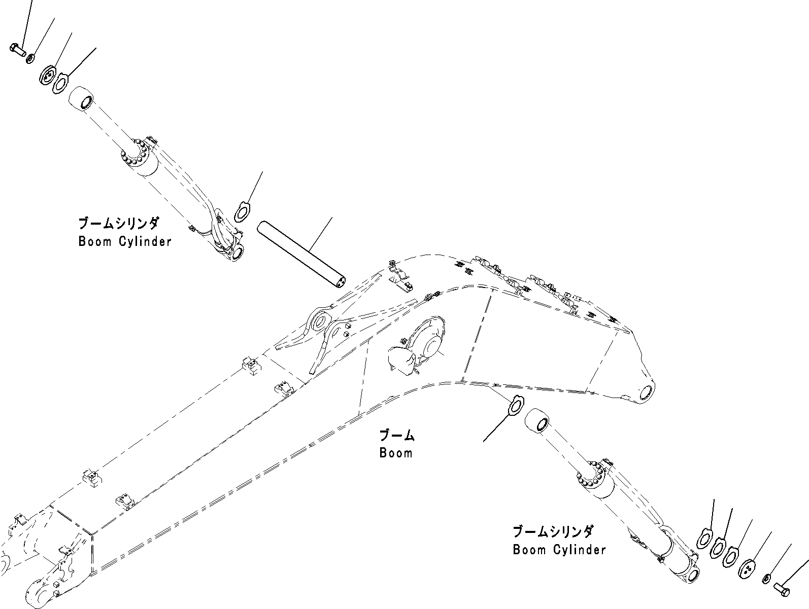 Komatsu parts book diagram for PC290-8K S/N 10001-UP ( Standard Machine ): BOOM CYLINDER HEAD PIN(#10001-)