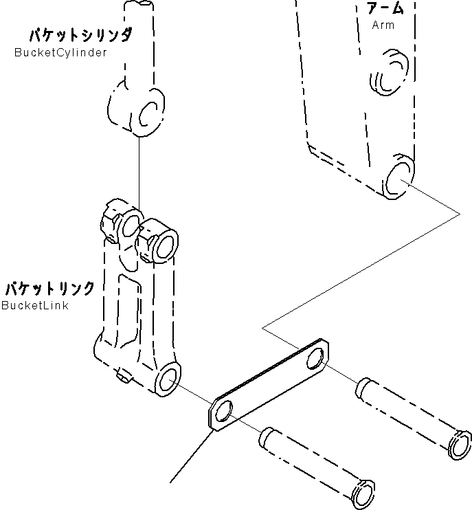 Komatsu parts book diagram for PC290-8K S/N 10001-UP ( Standard Machine ): PARTS FOR LESS BUCKET(#10001-)