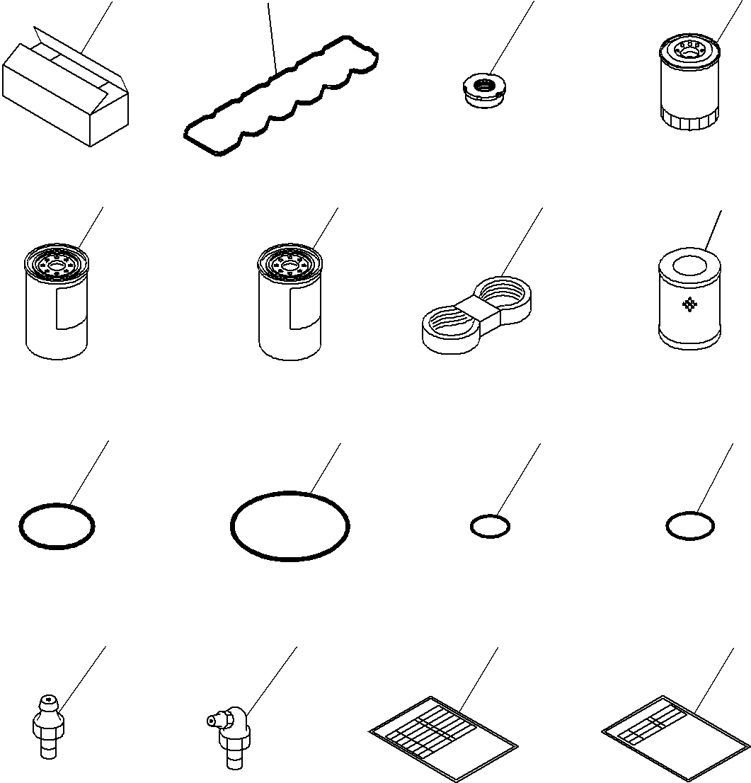 Komatsu parts book diagram for PC290-8K S/N 10001-UP ( Standard Machine ): SPARE PARTS FOR 1ST SERVICE(#10001-)