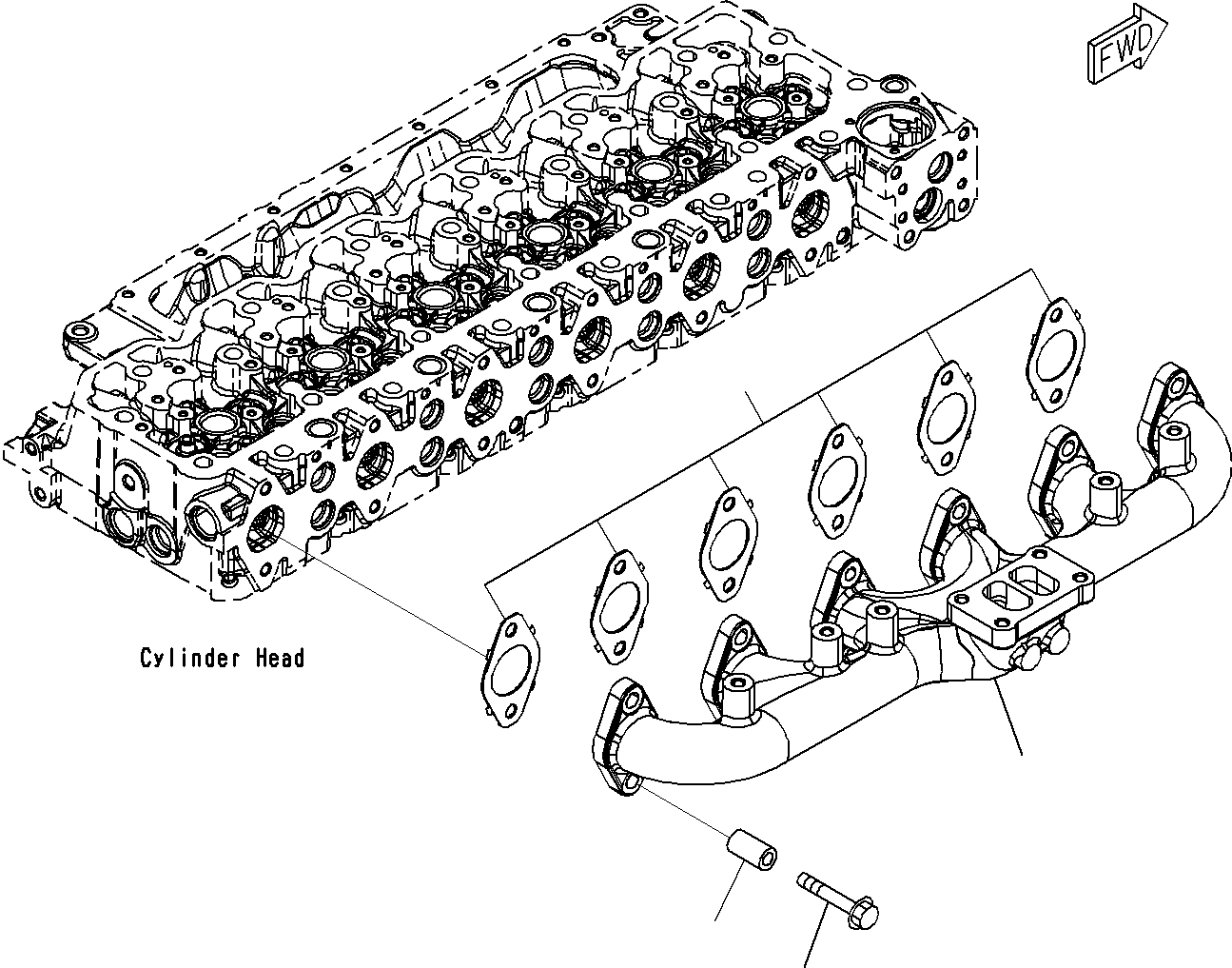 Komatsu parts book diagram for SAA6D107E-1E S/N 21711506-UP (For PC290LC/NLC-8): EXHAUST MANIFOLD