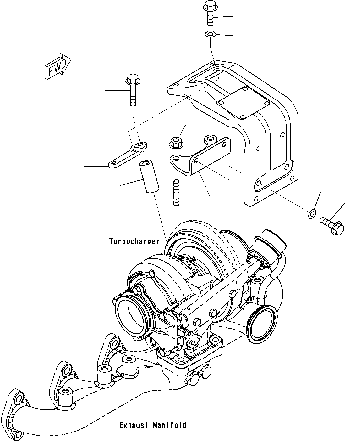 Komatsu parts book diagram for SAA6D107E-1E S/N 21711506-UP (For PC290LC/NLC-8): HEAT SHIELD (STANDARD MACHINE)