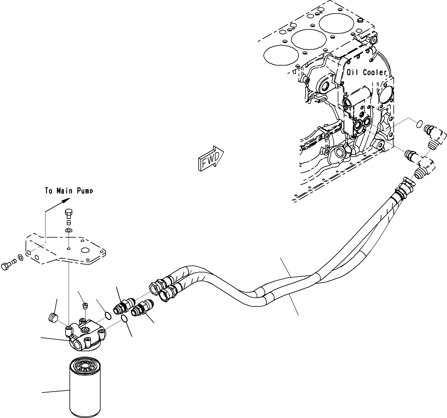 Komatsu parts book diagram for SAA6D107E-1E S/N 21711506-UP (For PC290LC/NLC-8): ENGINE OIL FILTER