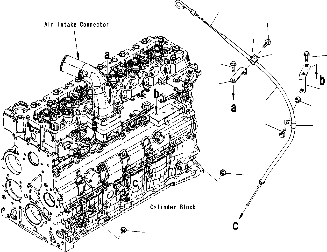 Komatsu parts book diagram for SAA6D107E-1E S/N 21711506-UP (For PC290LC/NLC-8): ENGINE OIL LEVEL GAUGE