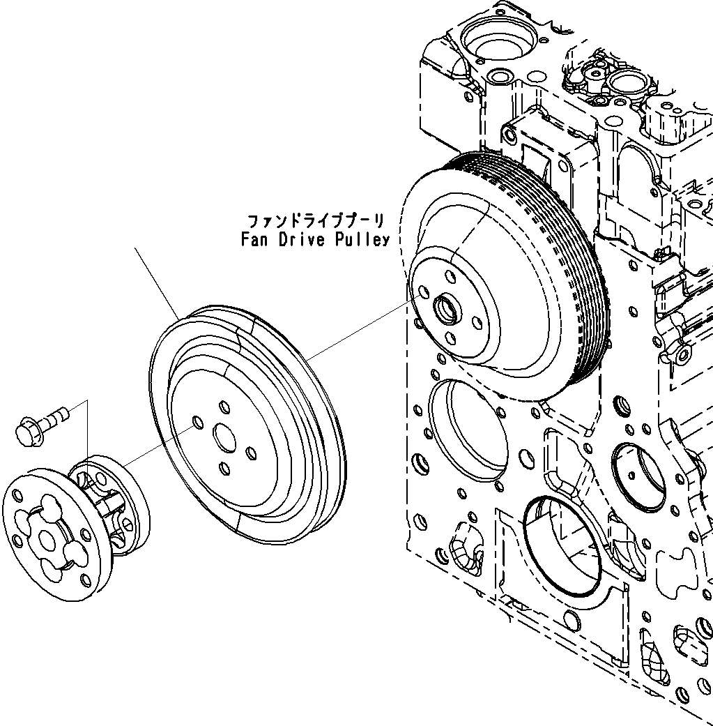 Komatsu parts book diagram for SAA6D107E-1E S/N 21711506-UP (For PC290LC/NLC-8): COOLING FAN DRIVE PULLEY