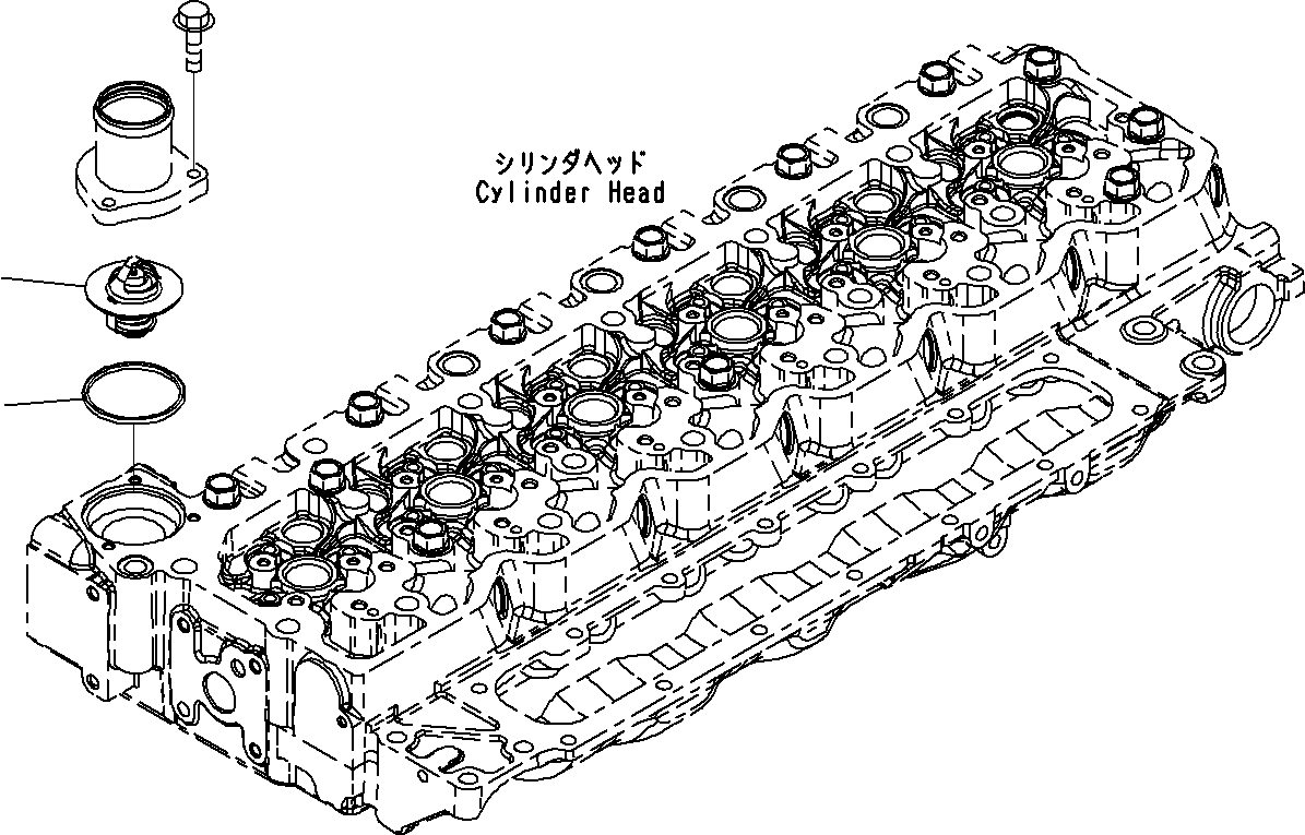 Komatsu parts book diagram for SAA6D107E-1E S/N 21711506-UP (For PC290LC/NLC-8): THERMOSTAT