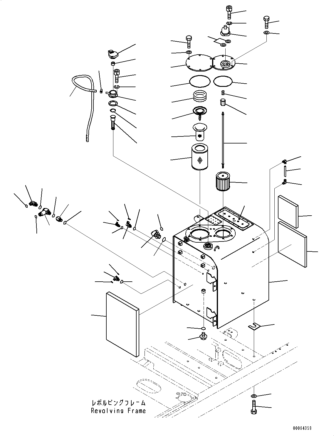 Excavators Komatsu / PC350LC-8 S/N 60022-UP(0000107c) / Hydraulic Tank, Tank (#60001-60127)(H004001 : H0110-012001)