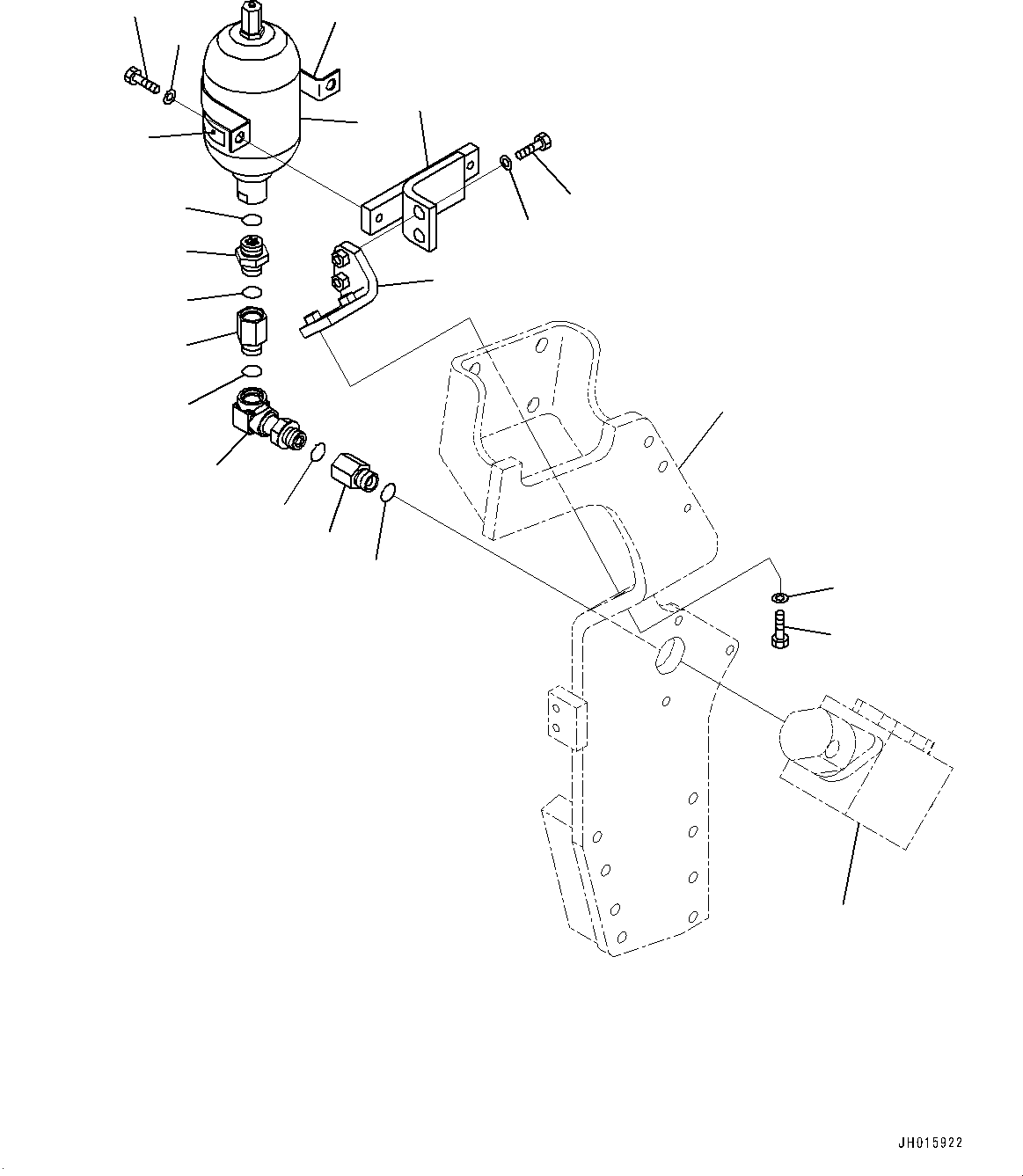 Excavators Komatsu / PC350LC-8 S/N 60022-UP(0000107c) / Actuator Piping, Accumulator (#63961-)(H037006 : H1270-003005A)