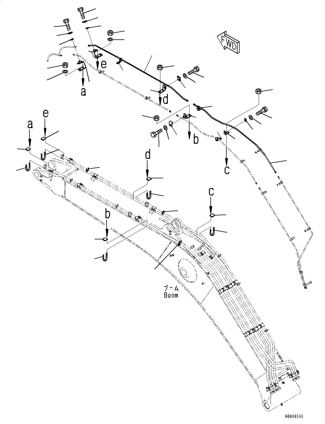 Excavators Komatsu / PC350LC-8 S/N 60022-UP(0000107c) / Boom, Quick Coupling Piping (2/2) (#60001-)(T005012 : T1110-006010)