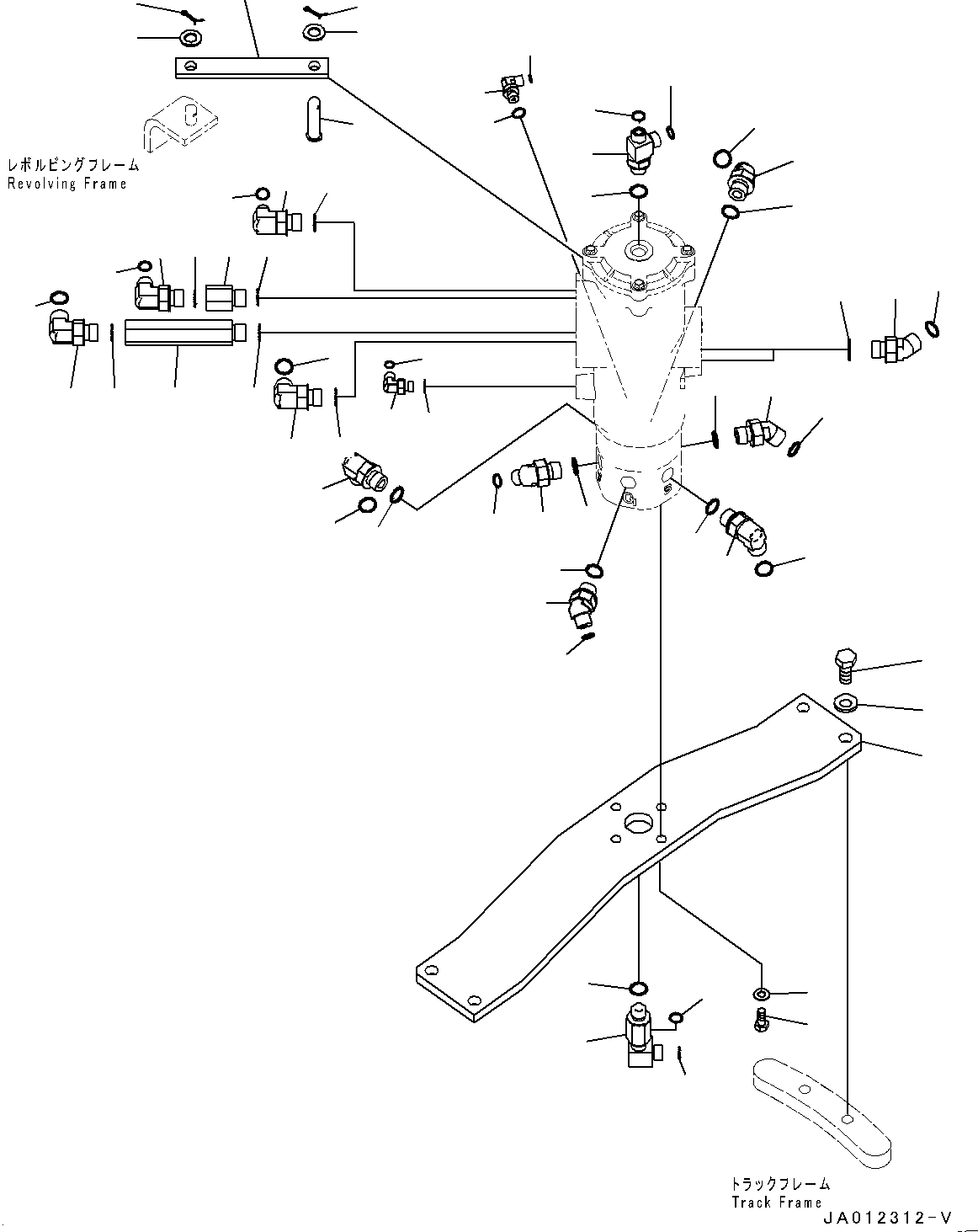 Excavators Komatsu / PC130-8 S/N 80001-UP(0000114c) / Swivel Joint, Related Parts (#80001-)(N004002 : N1310-002002)