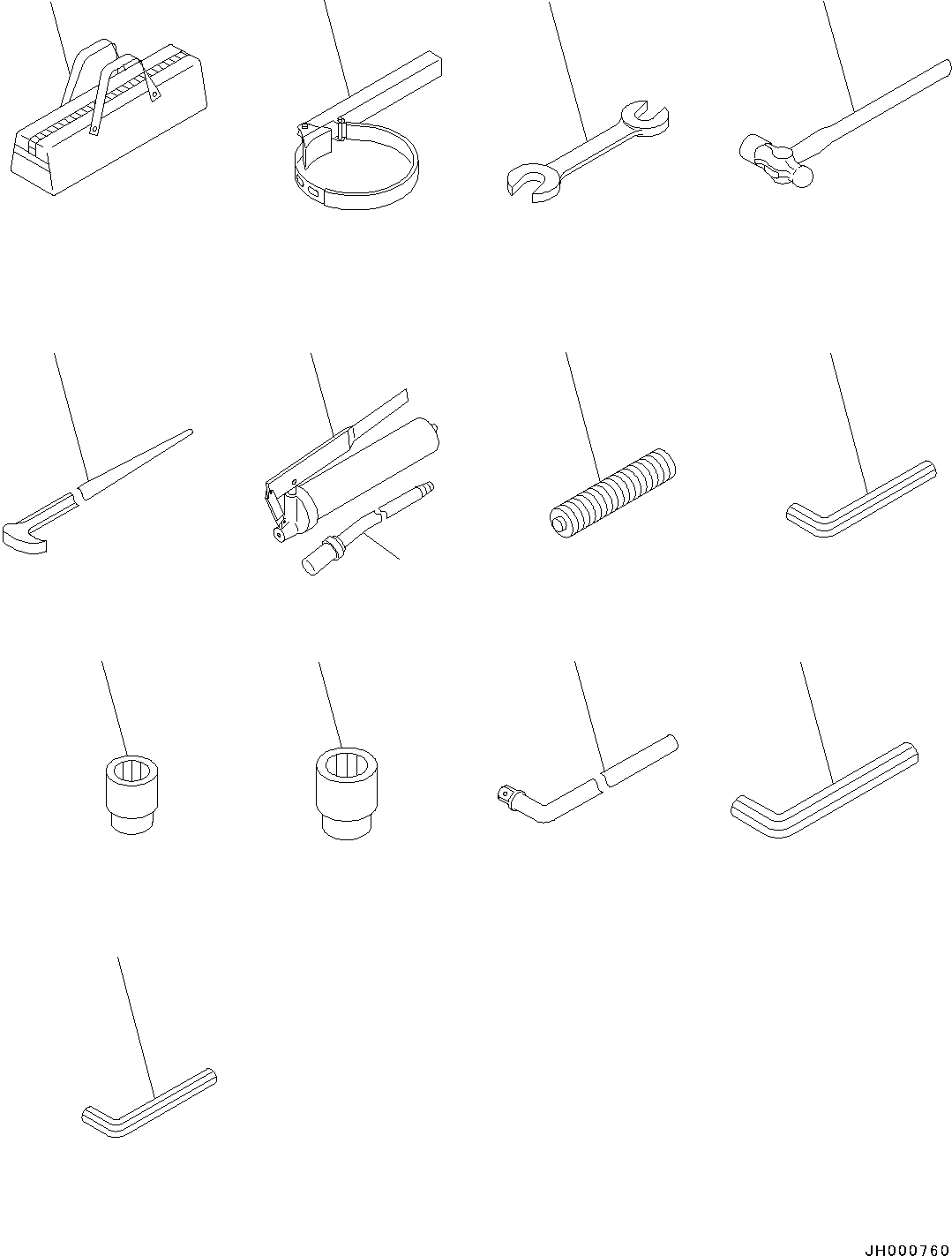 Excavators Komatsu / PC130-8 S/N 80001-UP(0000114c) / General Tool Set (#80001-)(V004001 : V0300-001001)