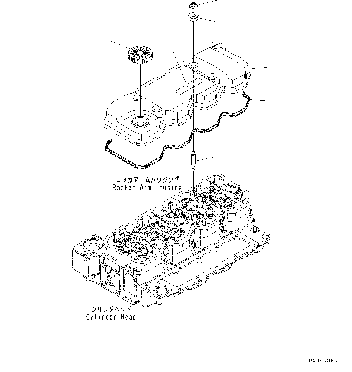 Engines Komatsu / SAA4D107E-1AA S/N 26513014-UP (For D39EX-22/D39PX-22)(0000117c) / Cylinder Head Cover (#26513014-26587885)(A003001 : AVC00-001001)