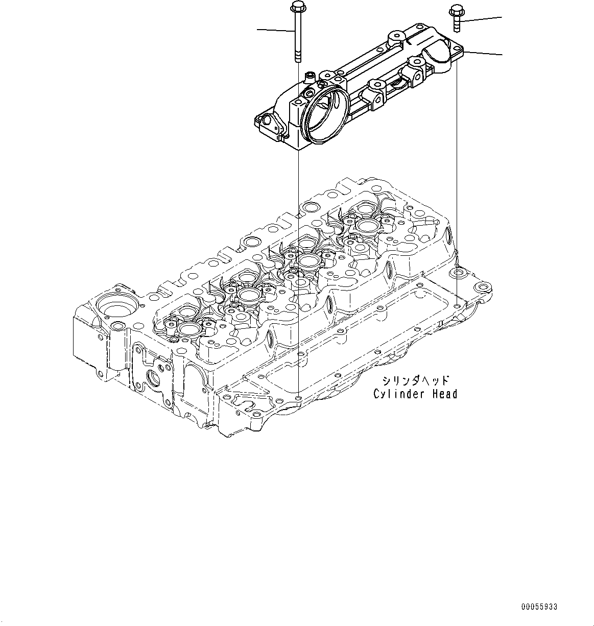 Engines Komatsu / SAA4D107E-1AA S/N 26513014-UP (For D39EX-22/D39PX-22)(0000117c) / Air Intake Manifold (#26513014-)(A006001 : AIM00-001001)