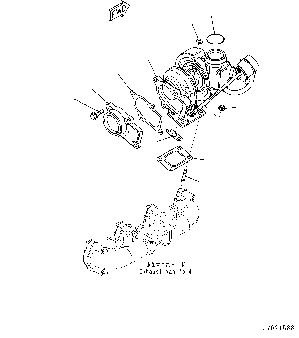 Engines Komatsu / SAA4D107E-1AA S/N 26513014-UP (For D39EX-22/D39PX-22)(0000117c) / Turbocharger (#26513014-)(A010001 : A1539-001001)