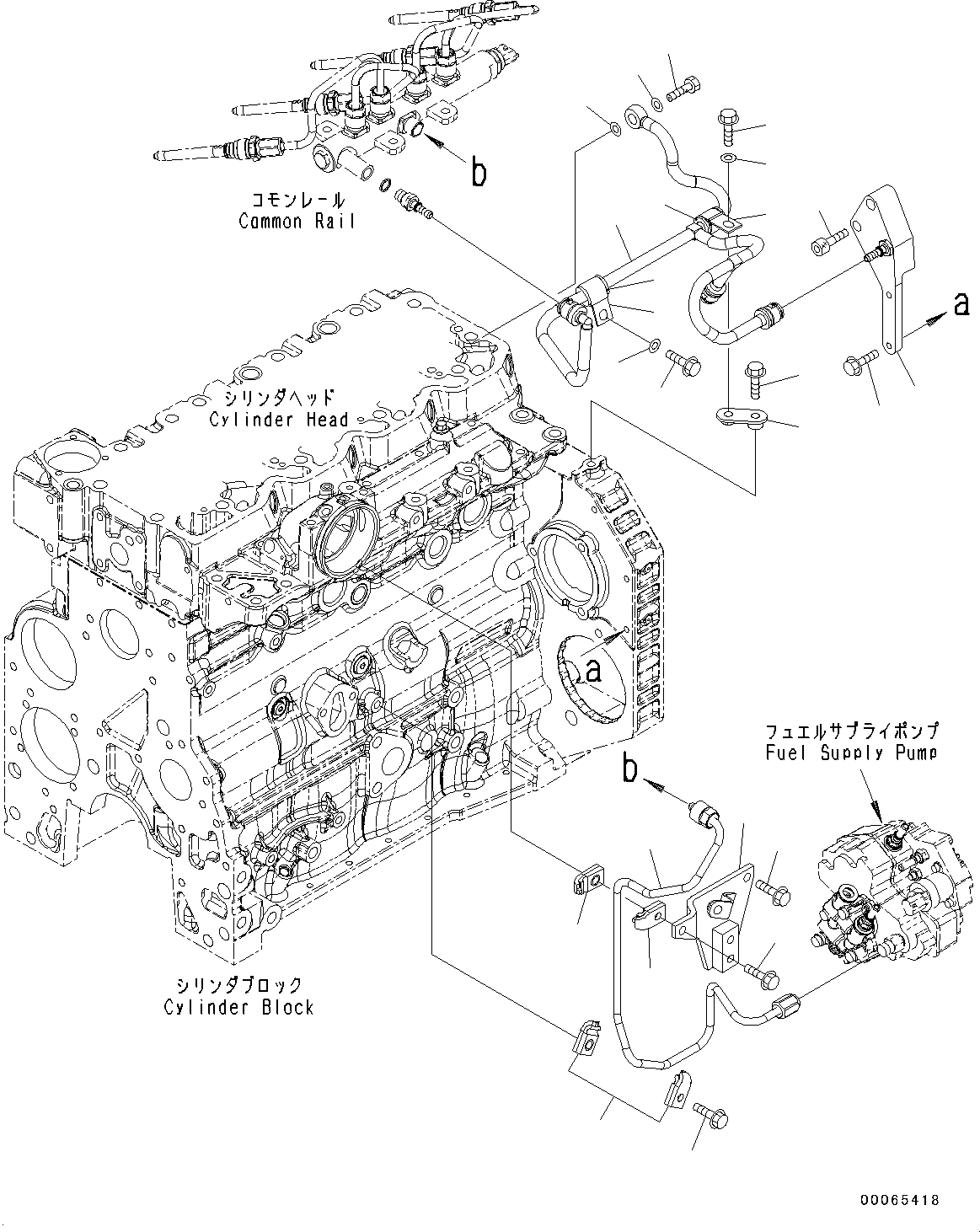 Engines Komatsu / SAA4D107E-1AA S/N 26513014-UP (For D39EX-22/D39PX-22)(0000117c) / Fuel Piping (#26513014-)(D008001 : AFF20-001001)