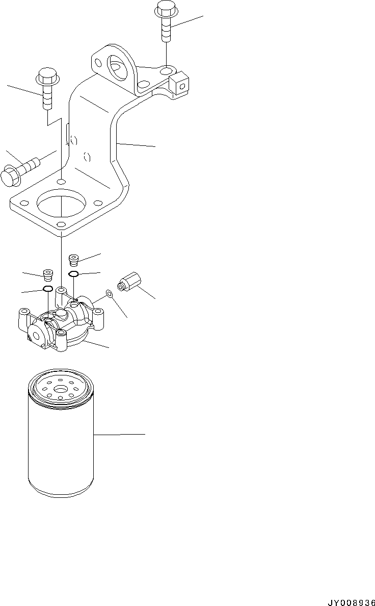 Engines Komatsu / SAA4D107E-1AA S/N 26513014-UP (For D39EX-22/D39PX-22)(0000117c) / Fuel Filter (#26569445-)(D013001 : AFF10-002001)