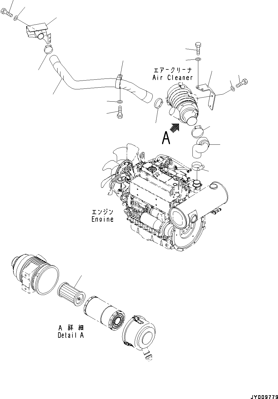 Excavators Komatsu / PC45MR-3 S/N 5001-UP (North America Spec.)(0000125c) / Air Cleaner (#5001-5426)(B007001 : B0300-002001)