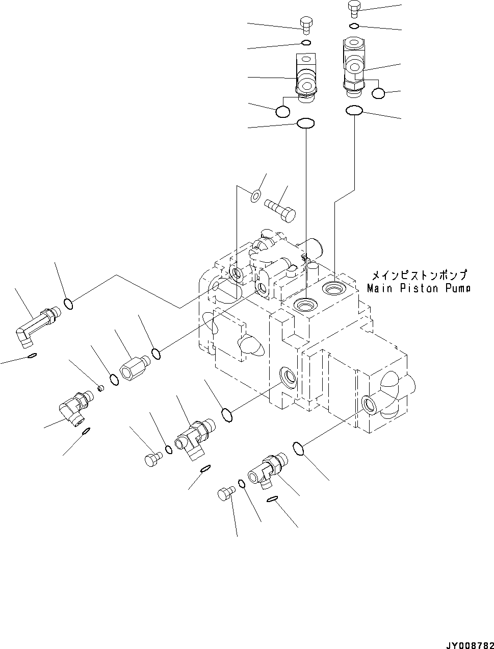 Excavators Komatsu / PC45MR-3 S/N 5001-UP (North America Spec.)(0000125c) / Piston Pump, Connecting Parts (#5001-5426)(H013013 : H0210-002007)