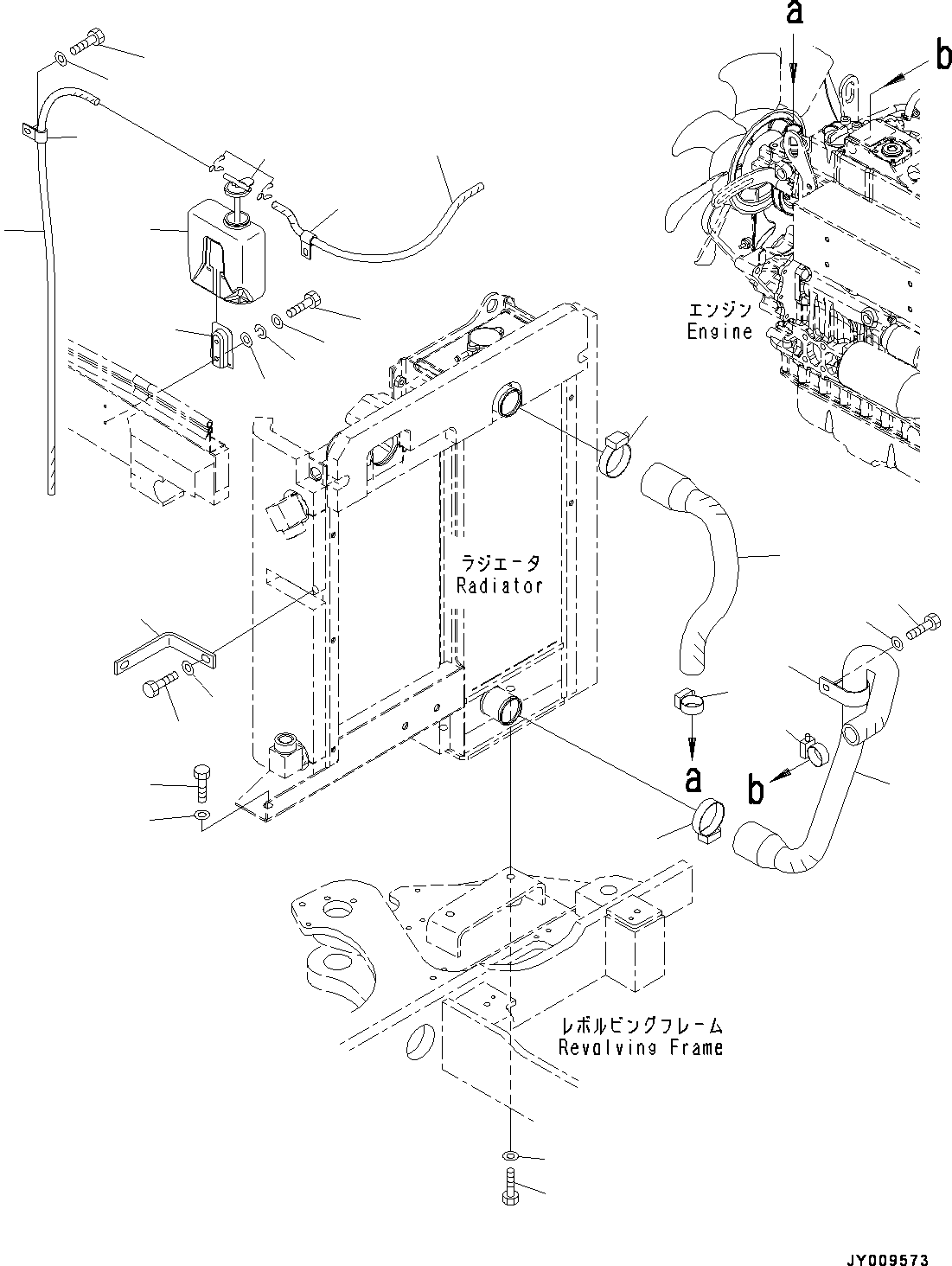 Excavators Komatsu / PC45MR-3 S/N 5001-UP (North America Spec.)(0000125c) / Cooling System, Piping (#5001-6000)(C004002 : C0100-002002)