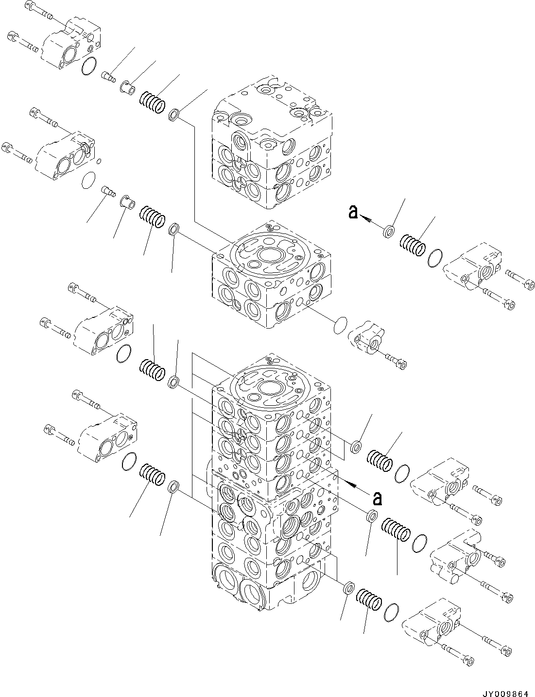 Excavators Komatsu / PC45MR-3 S/N 5001-UP (North America Spec.)(0000125c) / Control Valve, Inner Parts (4/25) (#6001-6200)(H006004 : H0120-013004)