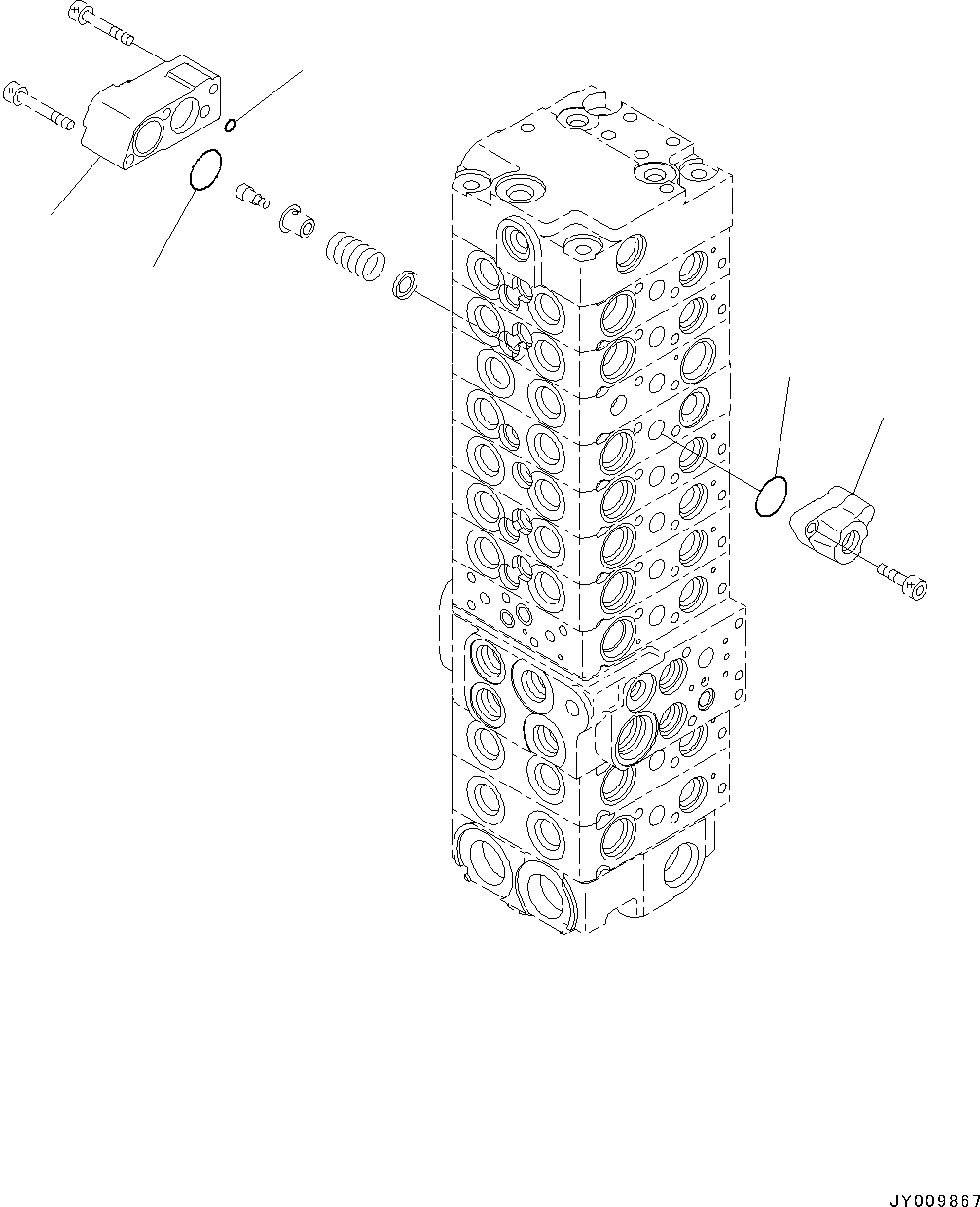 Excavators Komatsu / PC45MR-3 S/N 5001-UP (North America Spec.)(0000125c) / Control Valve, Inner Parts (8/25) (#5001-5400)(H004008 : H0120-003008)