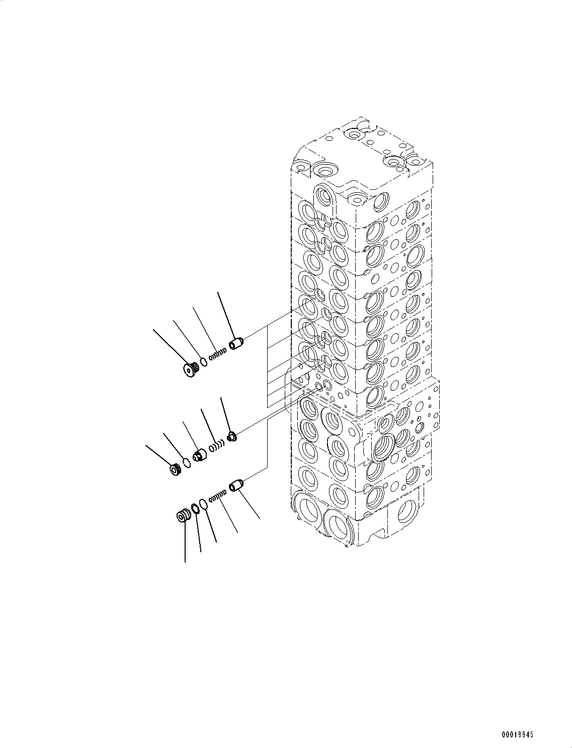 Excavators Komatsu / PC45MR-3 S/N 5001-UP (North America Spec.)(0000125c) / Control Valve, Inner Parts (11/25) (#5401-6000)(H005011 : H0120-007011)
