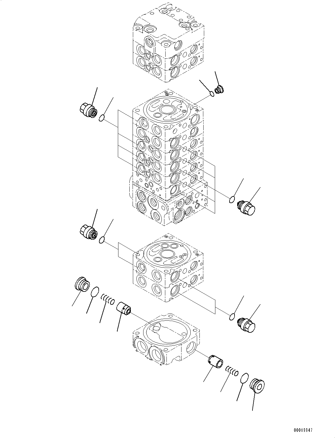 Excavators Komatsu / PC45MR-3 S/N 5001-UP (North America Spec.)(0000125c) / Control Valve, Inner Parts (13/25) (#5401-6000)(H005013 : H0120-007013)