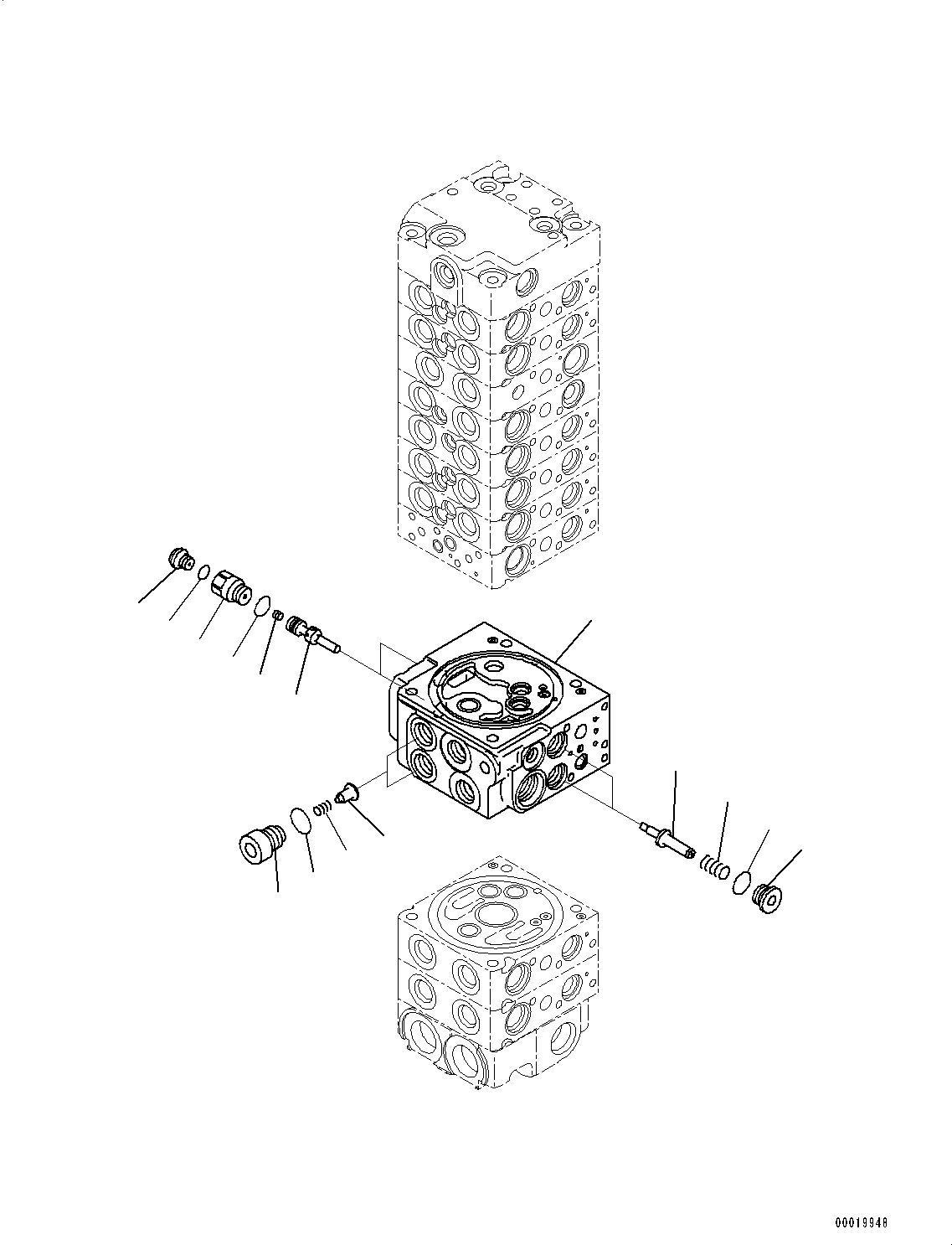 Excavators Komatsu / PC45MR-3 S/N 5001-UP (North America Spec.)(0000125c) / Control Valve, Inner Parts (14/25) (#5001-5400)(H004014 : H0120-003014)