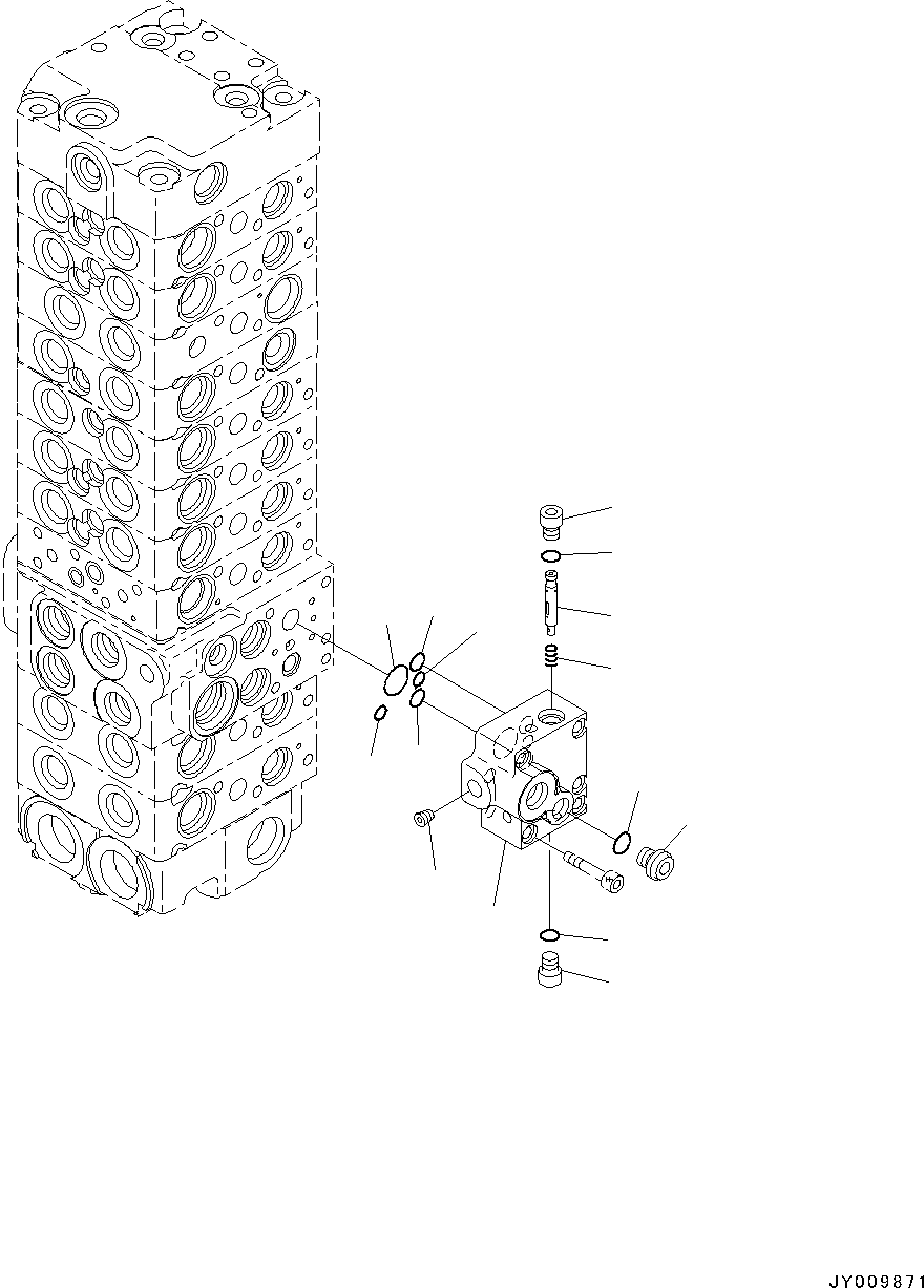Excavators Komatsu / PC45MR-3 S/N 5001-UP (North America Spec.)(0000125c) / Control Valve, Inner Parts (16/25) (#5401-6000)(H005016 : H0120-007016)