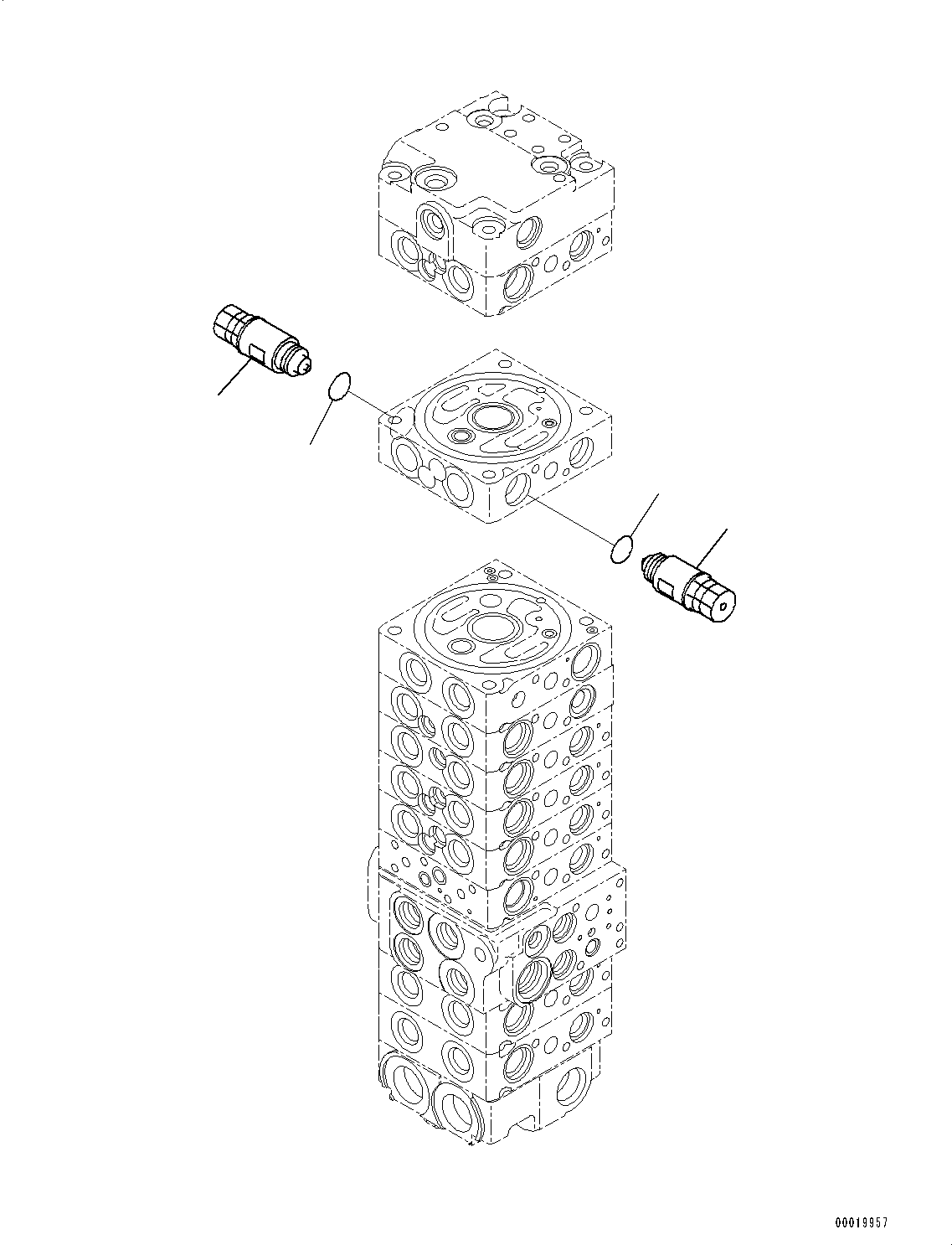 Excavators Komatsu / PC45MR-3 S/N 5001-UP (North America Spec.)(0000125c) / Control Valve, Inner Parts (23/25) (#5001-5400)(H004023 : H0120-003023)
