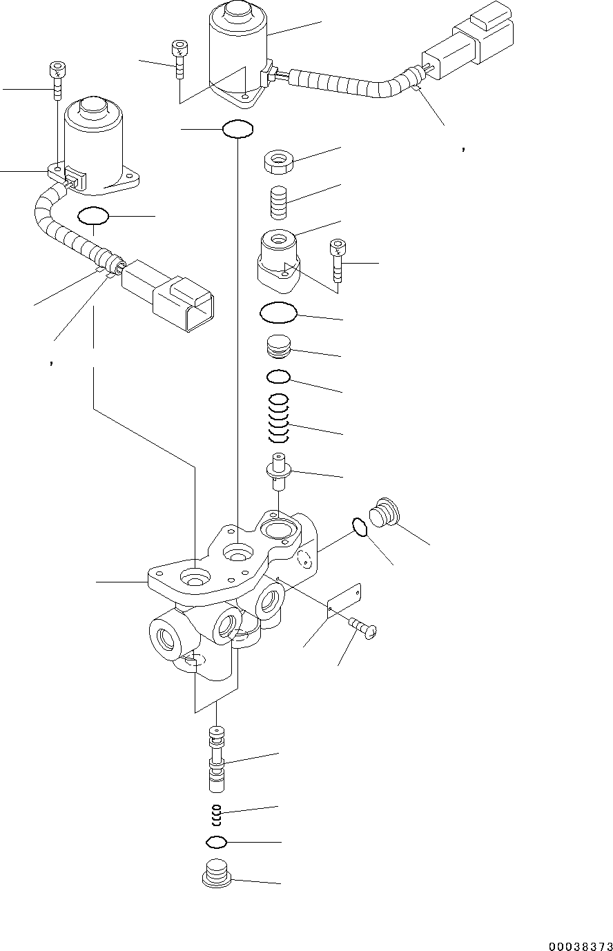 Excavators Komatsu / PC45MR-3 S/N 5001-UP (North America Spec.)(0000125c) / Control Valve, Solenoid Valve (1/2) (#5001-5295)(H008031 : H0120-002031)