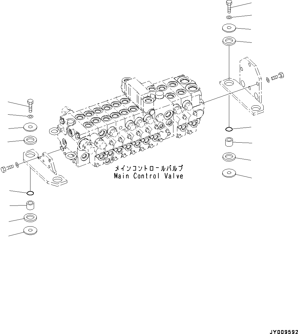Excavators Komatsu / PC45MR-3 S/N 5001-UP (North America Spec.)(0000125c) / Control Valve, Mounting (#5001-5400)(H008037 : H0120-002036)