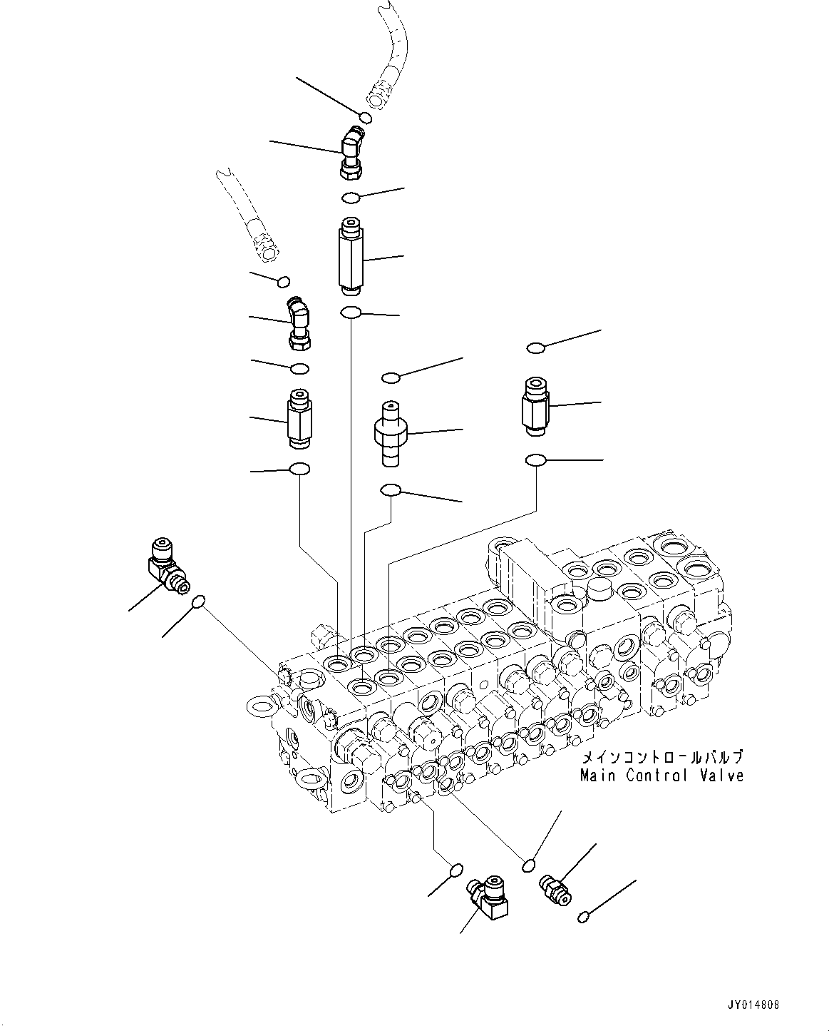 Excavators Komatsu / PC45MR-3 S/N 5001-UP (North America Spec.)(0000125c) / Control Valve, Connecting Parts, Additional Valve (#5401-6000)(H005030 : H0120-007030)
