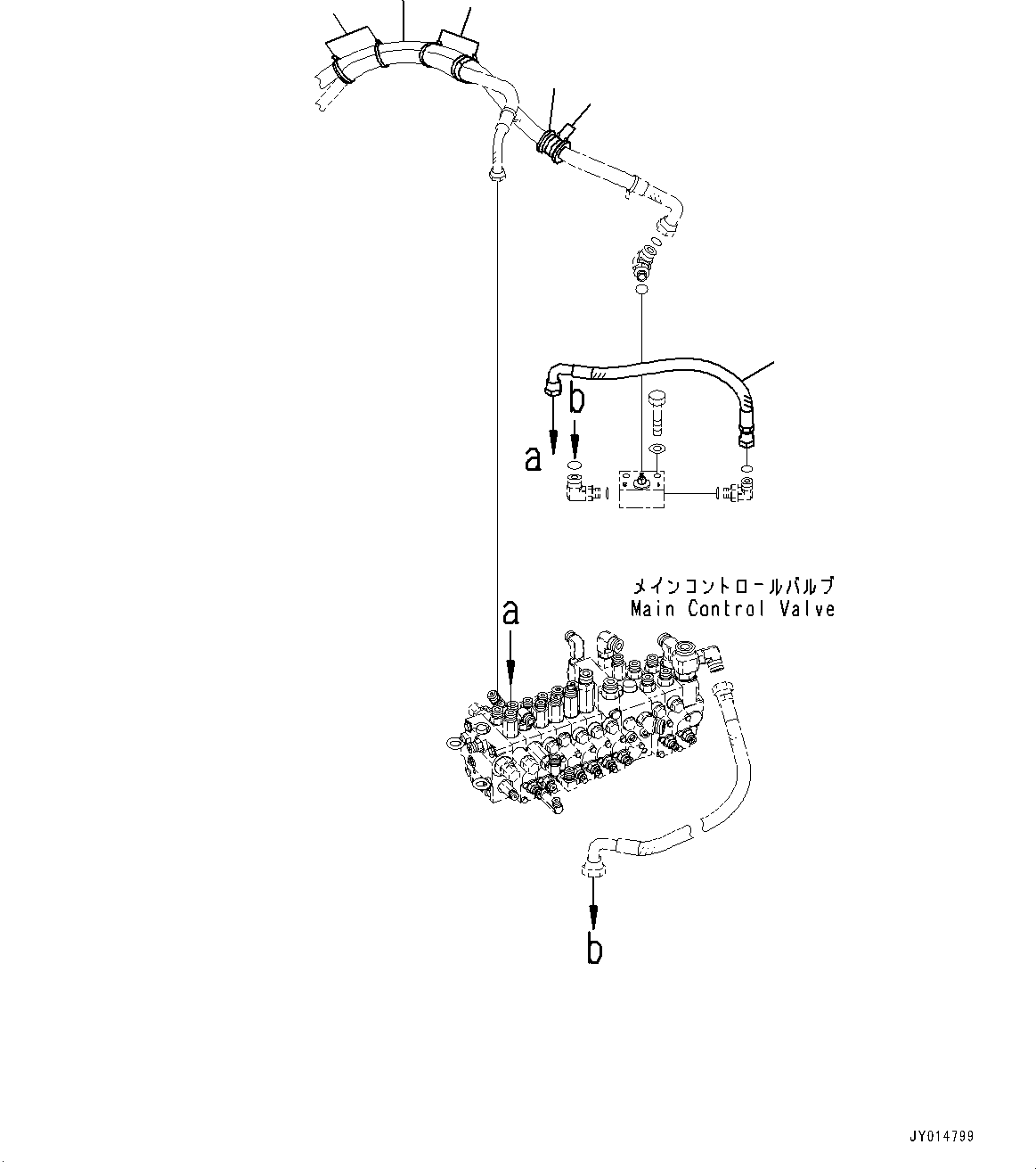 Excavators Komatsu / PC45MR-3 S/N 5001-UP (North America Spec.)(0000125c) / Control Valve, Attachment Piping (2/2) (#5401-6000)(H005042 : H0120-007042)