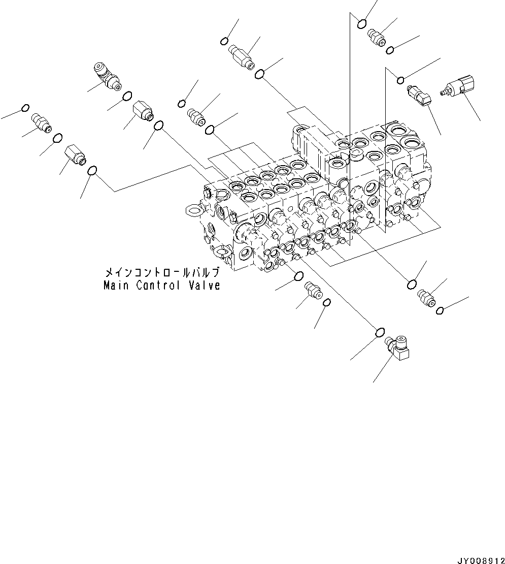 Excavators Komatsu / PC45MR-3 S/N 5001-UP (North America Spec.)(0000125c) / Control Valve, Connecting Parts (3/3) (#6201-)(H011027 : H0120-017026)