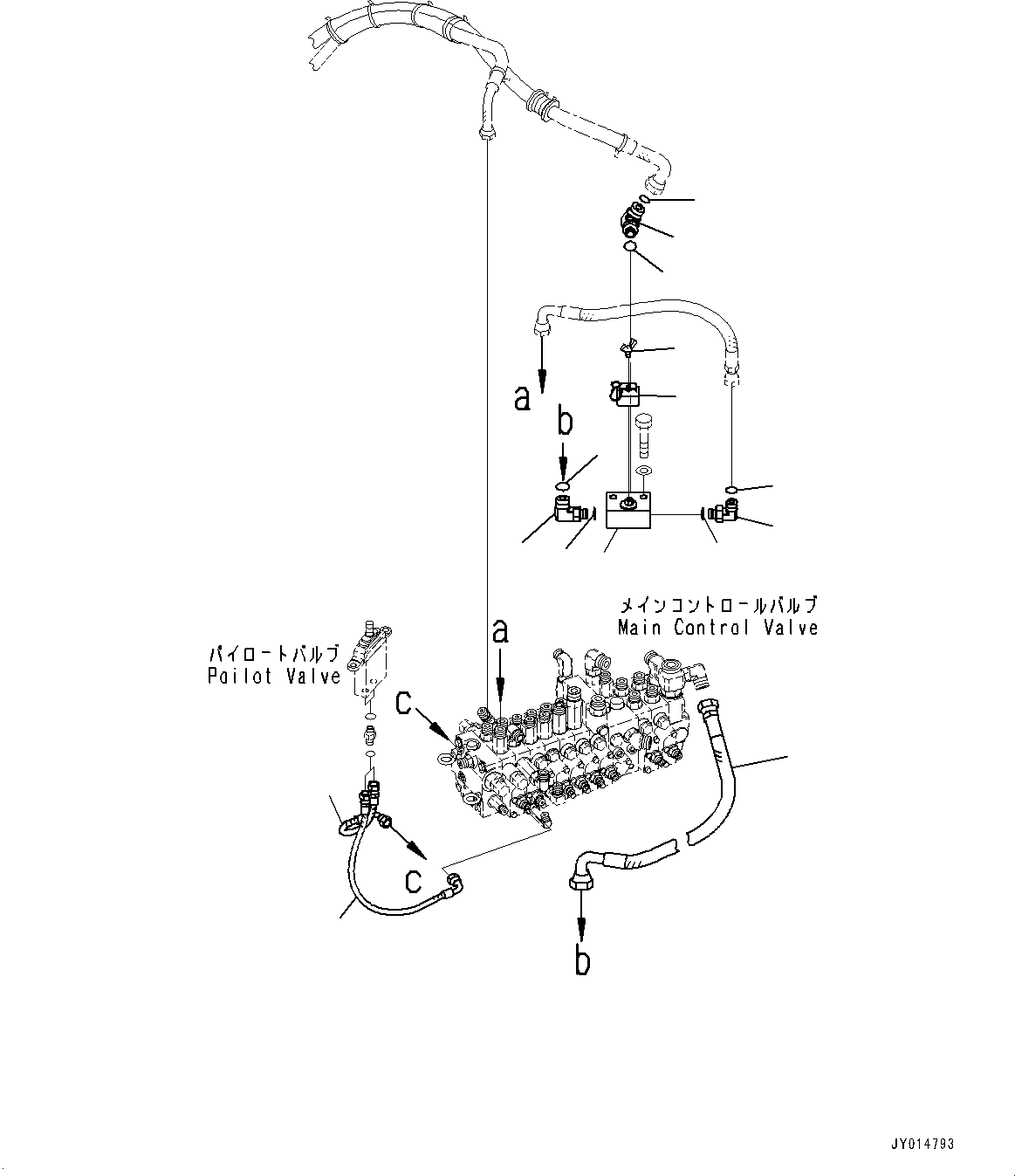 Excavators Komatsu / PC45MR-3 S/N 5001-UP (North America Spec.)(0000125c) / Control Valve, Attachment Piping (1/2) (#6001-6200)(H006034 : H0120-013034)