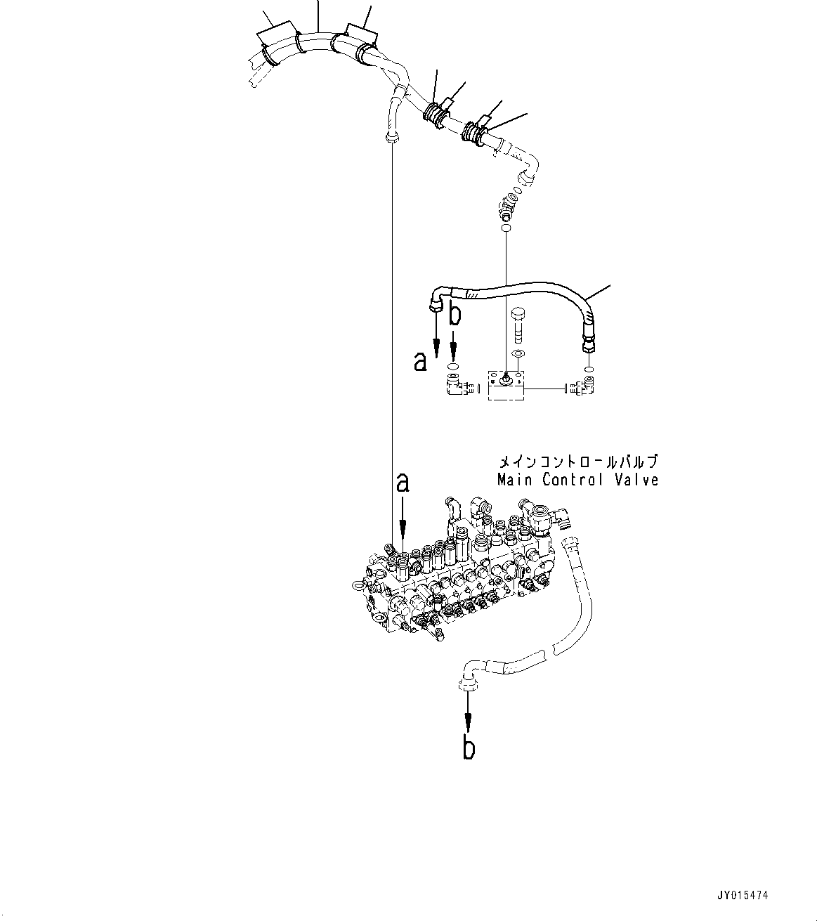 Excavators Komatsu / PC45MR-3 S/N 5001-UP (North America Spec.)(0000125c) / Control Valve, Attachment Piping (2/2) (#6201-)(H011040 : H0120-017039)