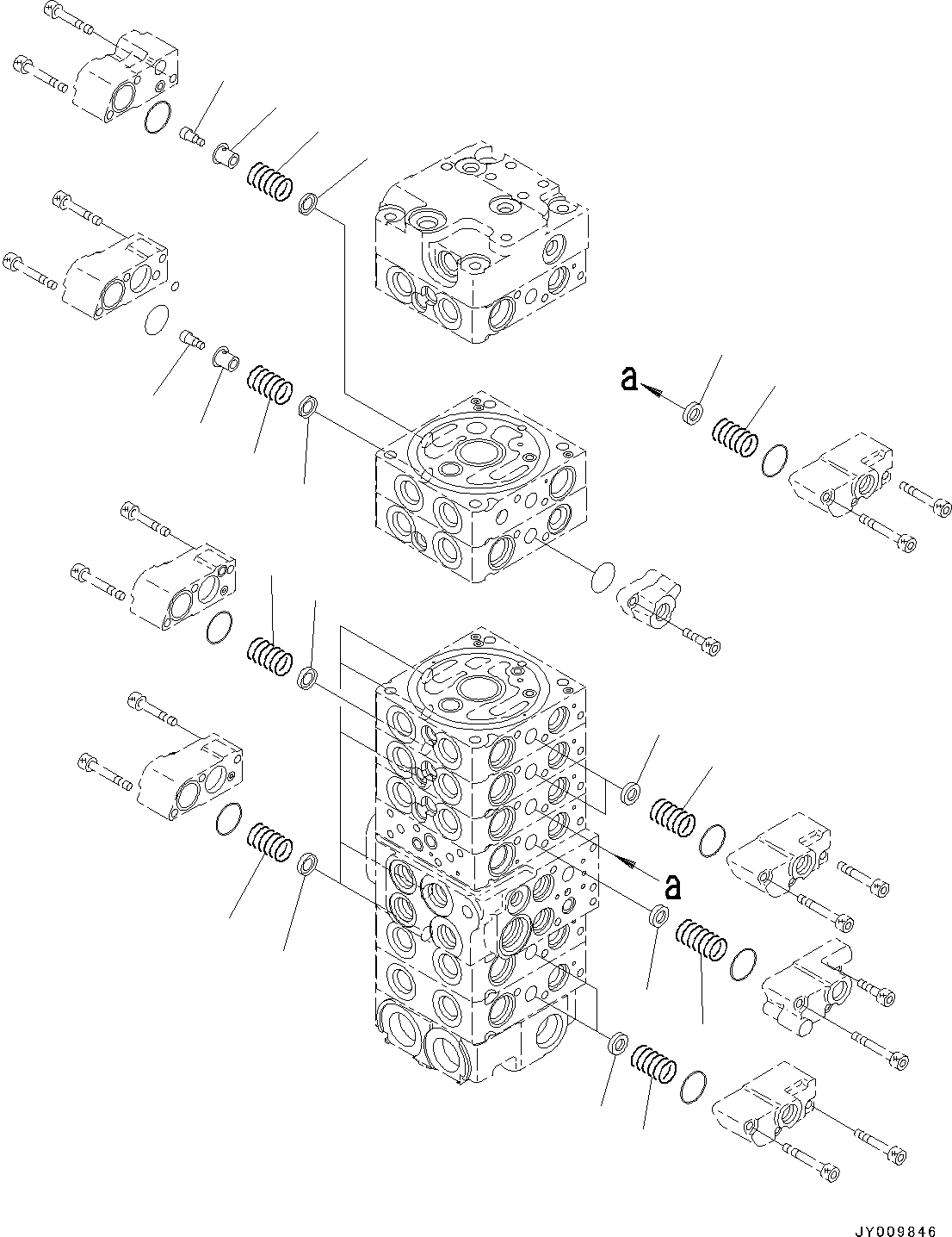 Excavators Komatsu / PC45MR-3 S/N 5001-UP (North America Spec.)(0000125c) / Control Valve, Inner Parts (4/23) (#6201-)(H011004 : H0120-017004)