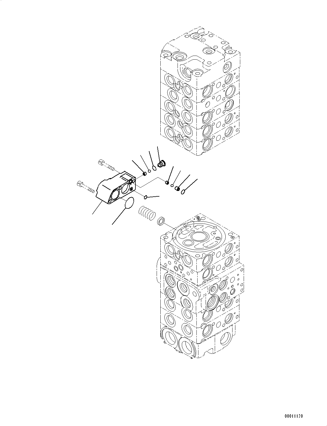 Excavators Komatsu / PC45MR-3 S/N 5001-UP (North America Spec.)(0000125c) / Control Valve, Inner Parts (7/23) (#6201-)(H011007 : H0120-017007)