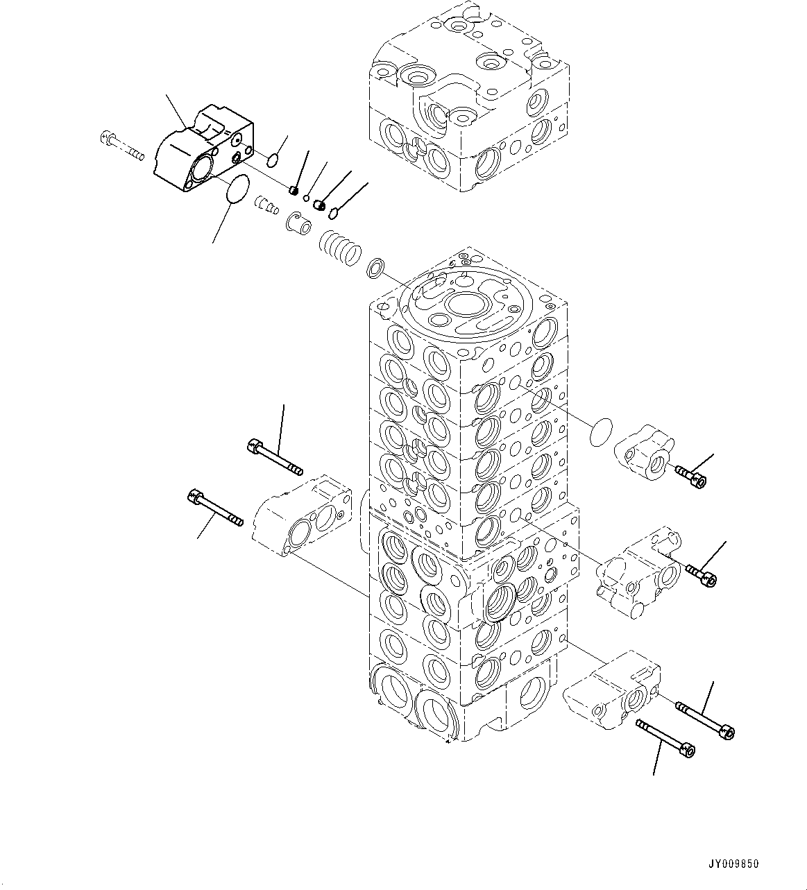 Excavators Komatsu / PC45MR-3 S/N 5001-UP (North America Spec.)(0000125c) / Control Valve, Inner Parts (10/23) (#5401-6000)(H009010 : H0120-006010)