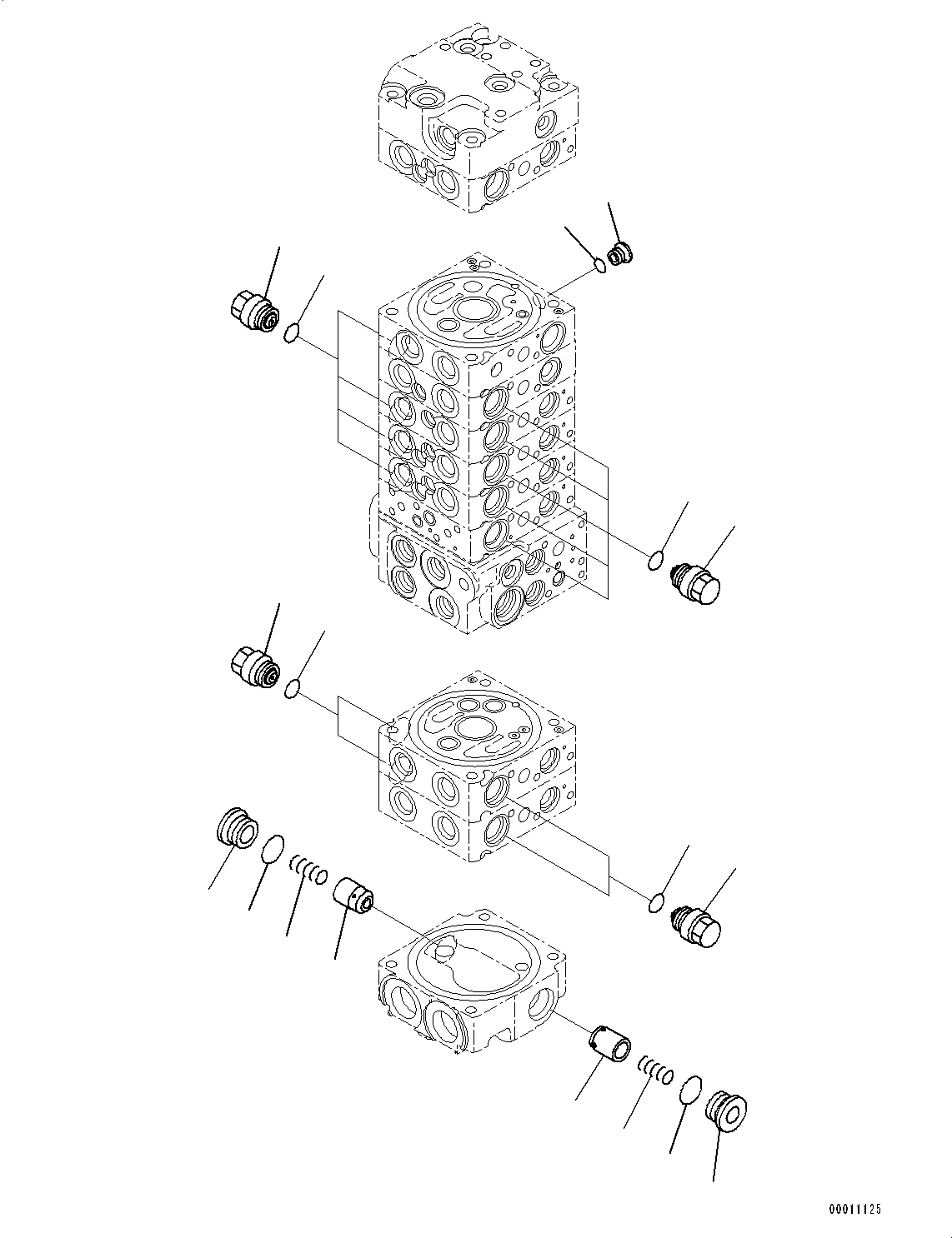 Excavators Komatsu / PC45MR-3 S/N 5001-UP (North America Spec.)(0000125c) / Control Valve, Inner Parts (13/23) (#6201-)(H011013 : H0120-017013)