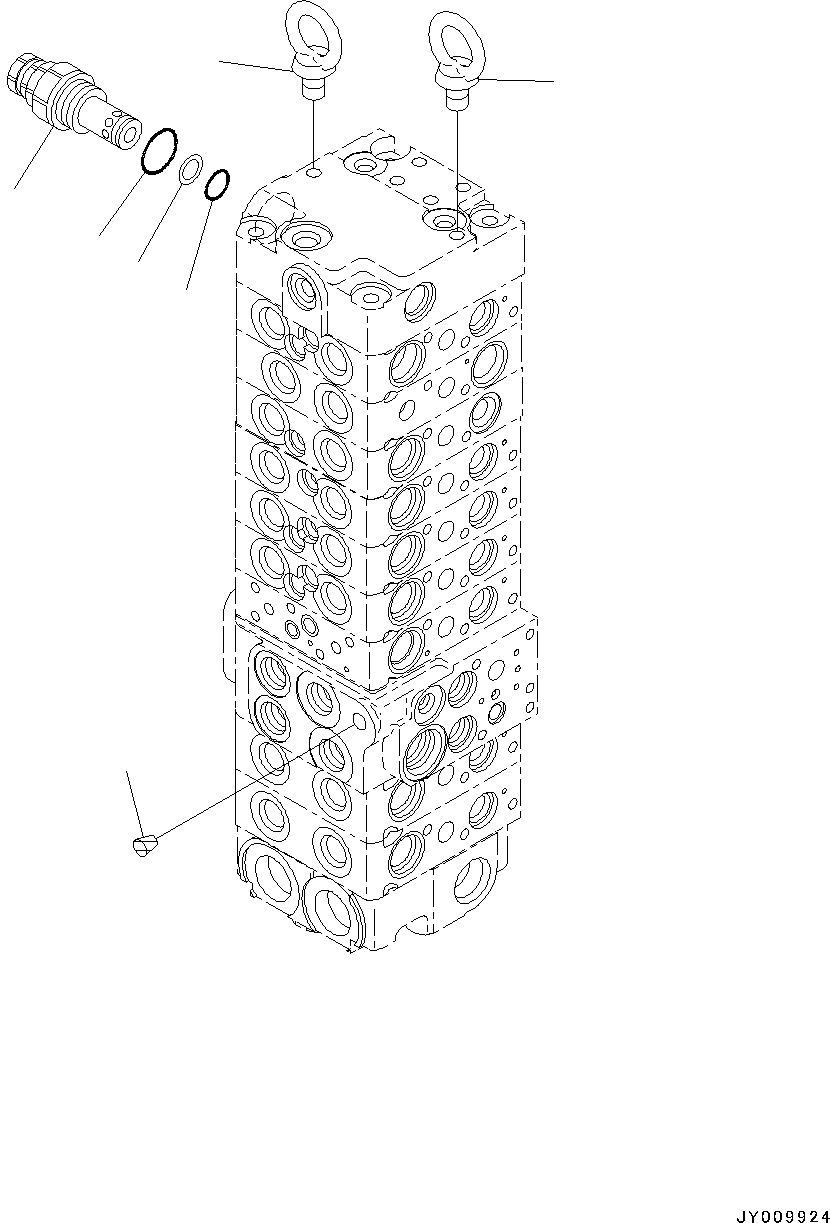 Excavators Komatsu / PC45MR-3 S/N 5001-UP (North America Spec.)(0000125c) / Control Valve, Inner Parts (21/23) (#6201-)(H011022 : H0120-017021)