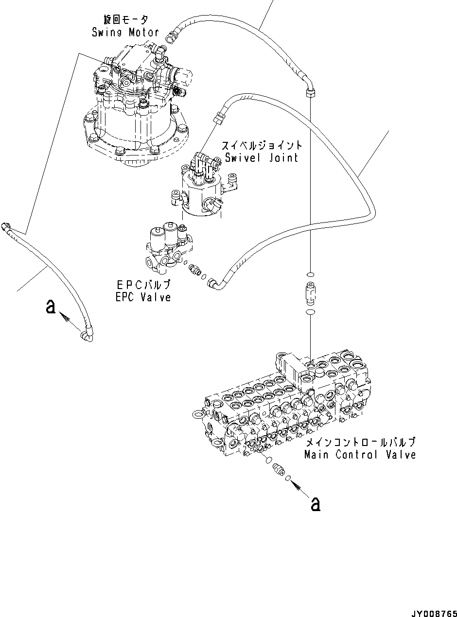 Excavators Komatsu / PC45MR-3 S/N 5001-UP (North America Spec.)(0000125c) / Control Valve, Return Piping (#5001-5400)(H008030 : H0120-002030)