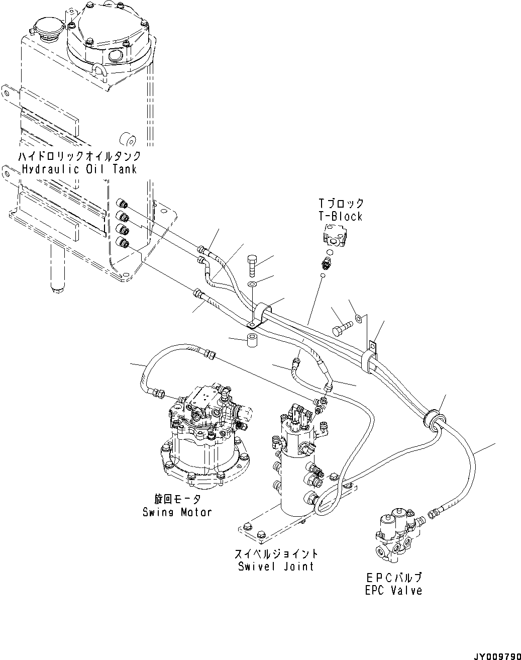 Excavators Komatsu / PC45MR-3 S/N 5001-UP (North America Spec.)(0000125c) / Drain Piping (#5001-5400)(H024001 : H0340-002001)