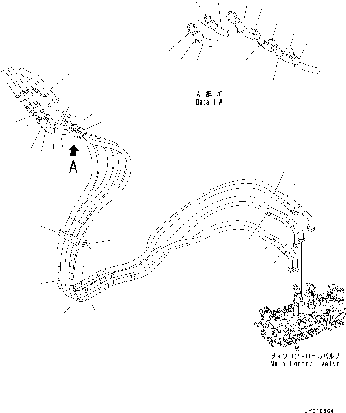 Excavators Komatsu / PC45MR-3 S/N 5001-UP (North America Spec.)(0000125c) / Actuator Piping, Boom, Arm, Bucket Cylinder (#6001-6200)(H028002 : H1100-009002)