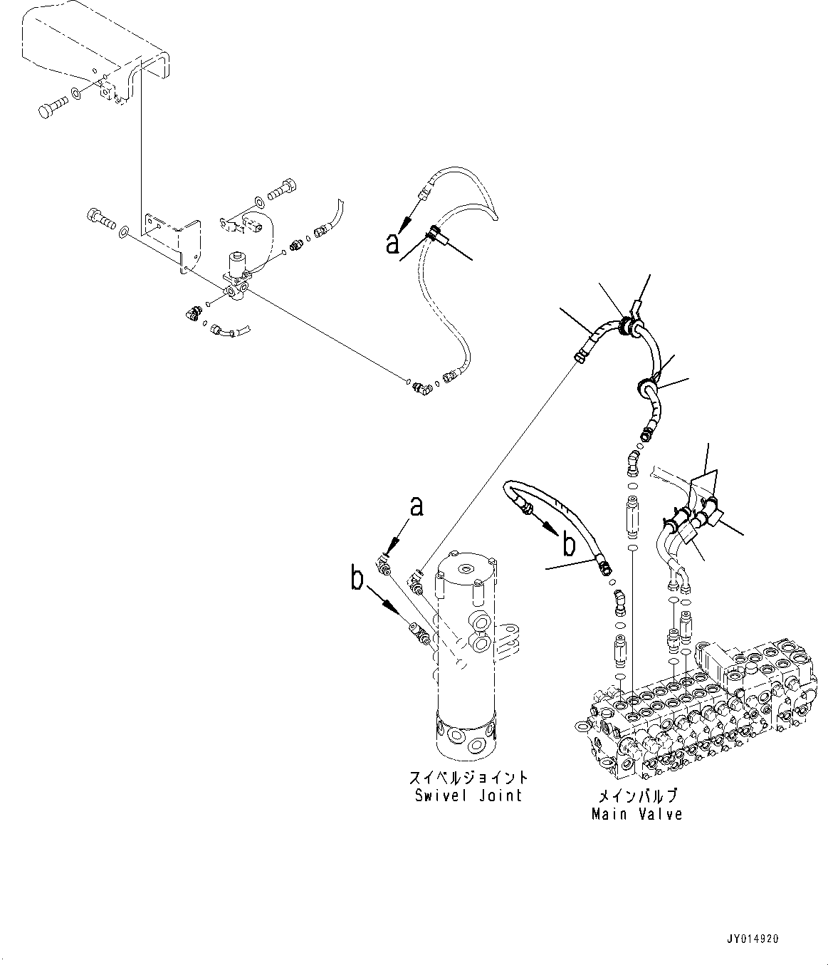 Excavators Komatsu / PC45MR-3 S/N 5001-UP (North America Spec.)(0000125c) / Power Angle Power Tilt Dozer Piping (#5001-)(H040001 : H1291-002001)