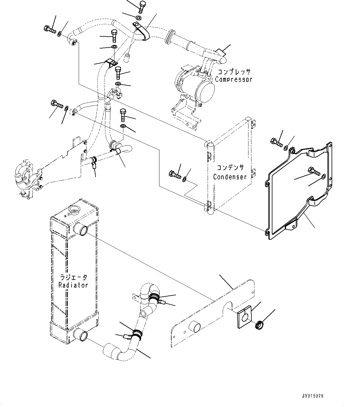 Excavators Komatsu / PC45MR-3 S/N 5001-UP (North America Spec.)(0000125c) / Air Conditioner Unit, Condenser (#5427-6200)(K034001 : K0700-004001)