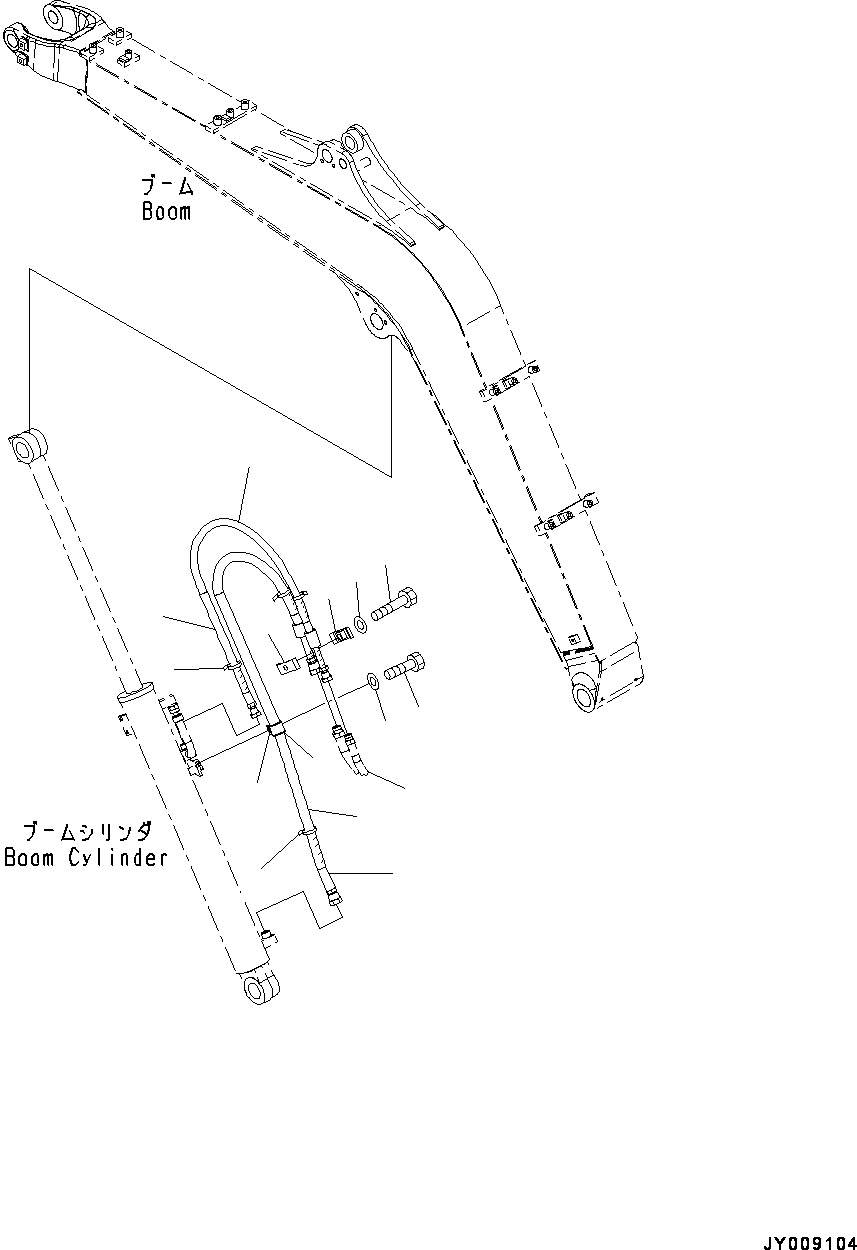Excavators Komatsu / PC45MR-3 S/N 5001-UP (North America Spec.)(0000125c) / Boom, Boom Cylinder Piping (#6001-)(T003007 : T1110-006007)