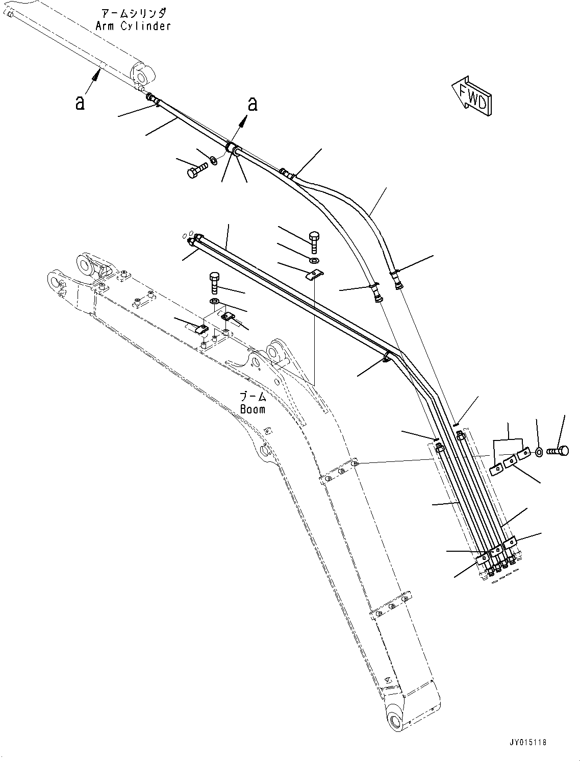 Excavators Komatsu / PC45MR-3 S/N 5001-UP (North America Spec.)(0000125c) / Boom, Arm and Bucket Cylinder Piping (#5401-6000)(T002002 : T1110-004002)